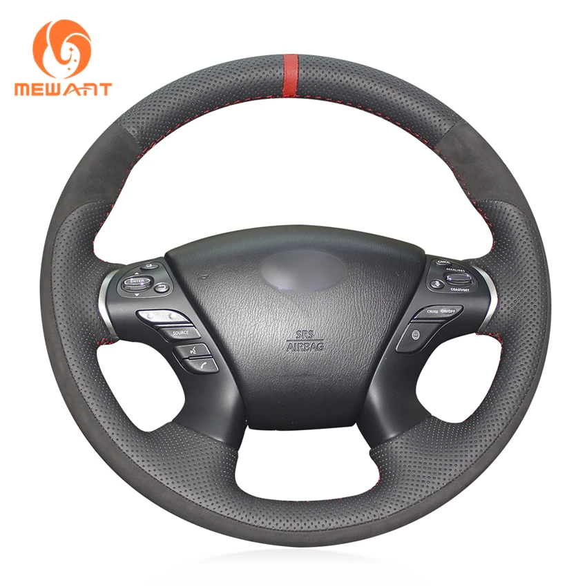Buy MEWANT Black Genuine Leather Black Suede Steering
