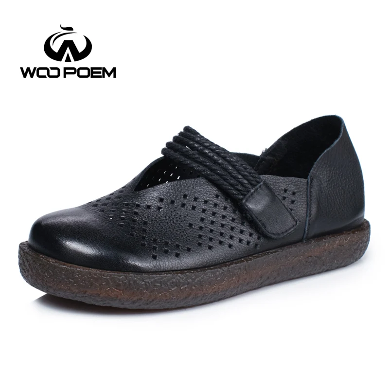 Appartements Fretwork Chaussure Black Femme Talons De Véritable Femmes Am9115 Woopoem 1 beige Chaussures Janes Mary Creux Bas Cuir Étanche En 8OqZnXgU