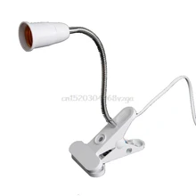 Переключатель E27 20 Вт, 30 Вт, 40/50 см AC 85-265V гибкий зажим переключатель светодиодный светильник держатель Гнездо Мощность кабель США/ЕС штекер J26 19; Прямая поставка