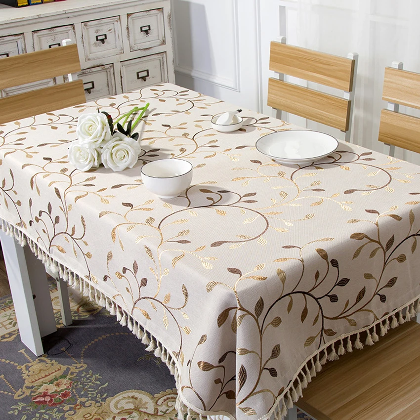 

New Hot Elegant Cotton and Linen Embroidery Floral Tablecloths Handmade thicken Embroidered Flower Table Cloth Cover Overlays