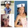 Adult Kids White Captain Sailor Hat Military Hats Navy Marine Caps With Anchor Sea Boating Party Cosplay Costume Children Hat ► Photo 3/6