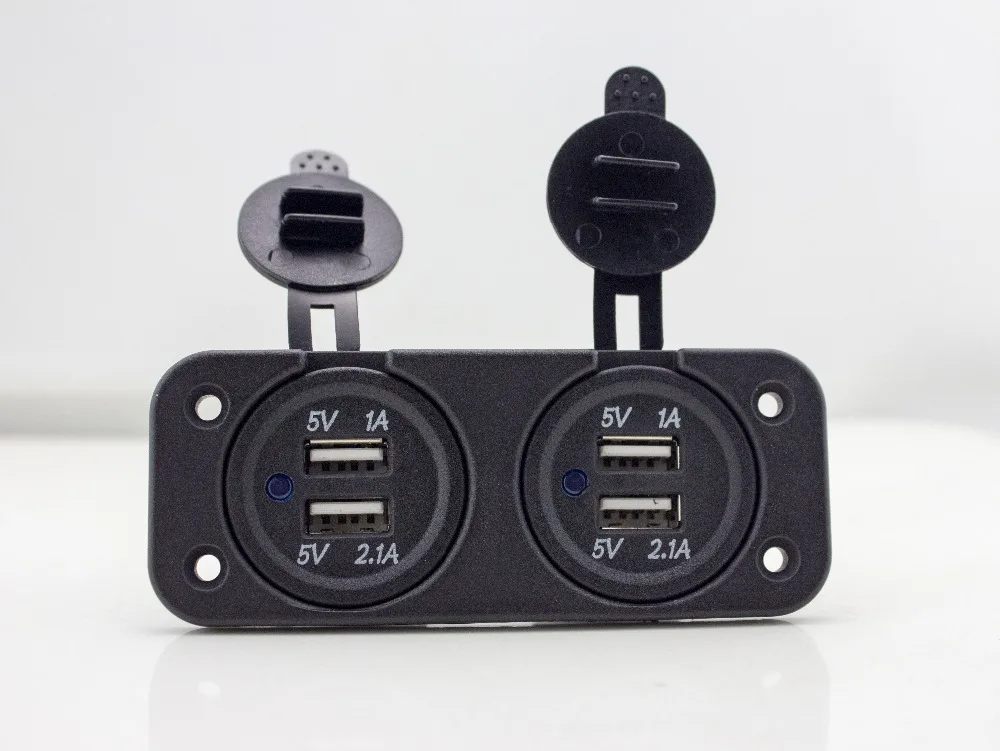 2 Dual USB Ports Car Charger for Motorcycle Scooter ATV Boat 12V 2A
