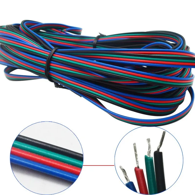 

4Pin10m20M30M 50M 100M 22 awg RGB Extension Connector Wire Cord For LED Lighting Connector Cable for 5050 3528 Strip Extension