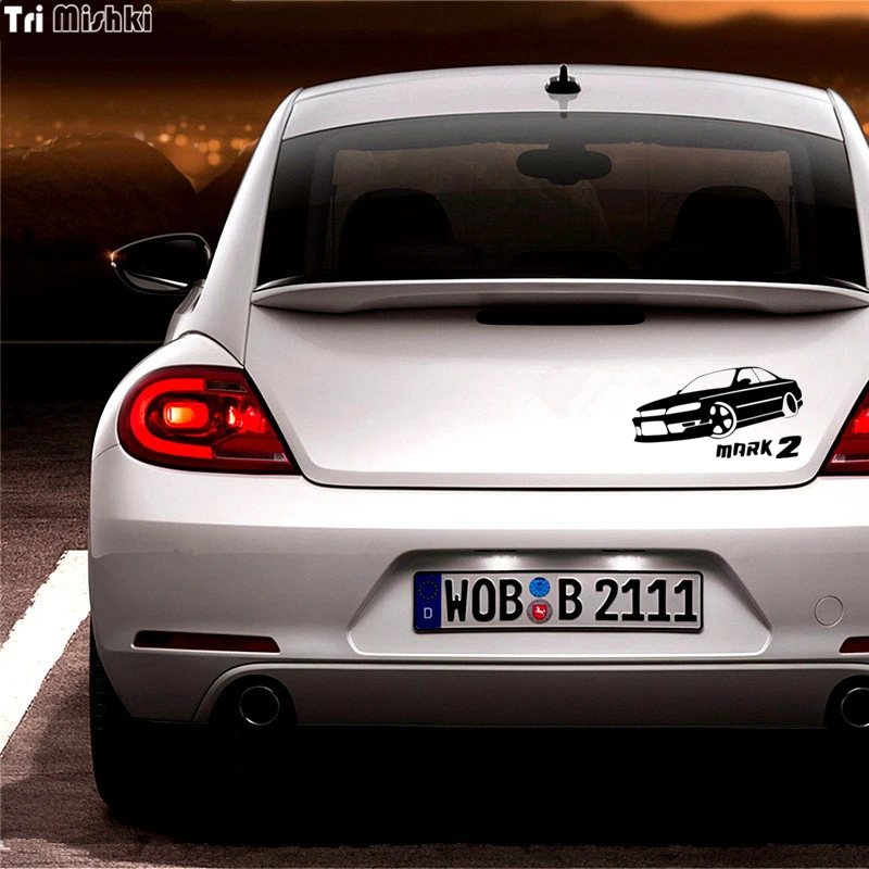 Tri Mishki HZX161 10.8*20см форма автомобиля наклейки на авто для оценки 2 виниловые