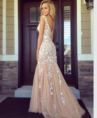 lace maxi prom dress