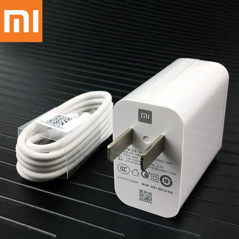 

Original Xiaomi Mi 9 27W Wall Charger QC4.0 Quick Adapter Type-C Cable For Mi 8 Lite 8se 9se Pocophone f1 Max Mix 3 Redmi note 7