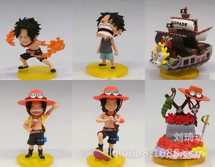 

6pcs/set Luffy Portgas D Ace One Piece Anime Collectible Action Figures PVC Collection toys for christmas gift