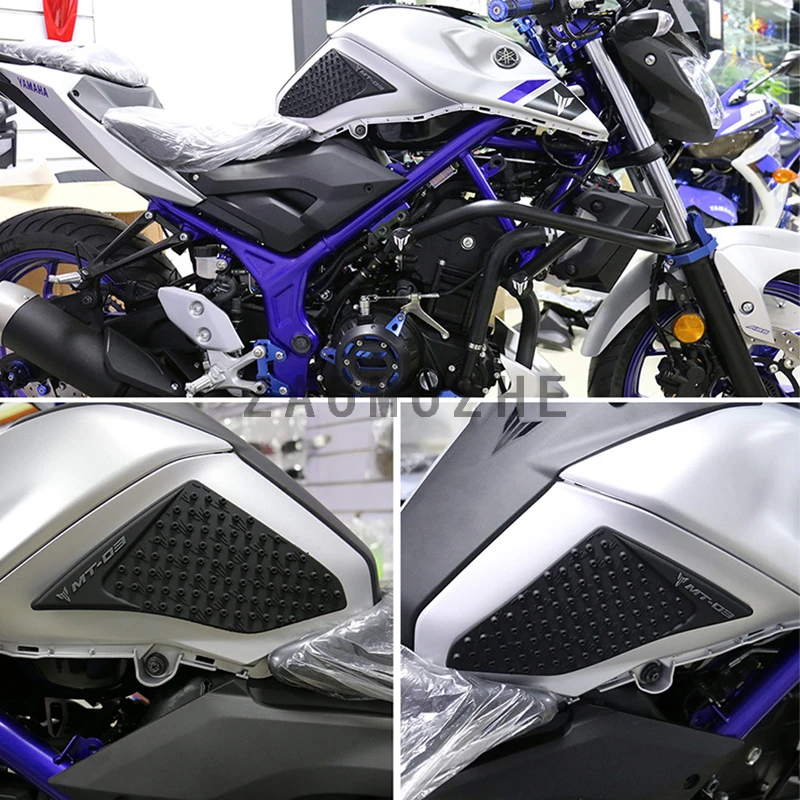 FXCNC Racing Motorcycle Tank Traction Gas Pad Knee Fuel Side Grips Protector Fit For Yamaha MT-03 2015-2016