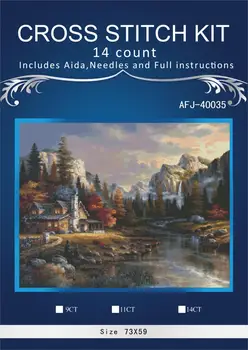 

oneroom Country bridge Embroidery Needlework Crafts 14CT Unprinted DMC DIY Quality Cross Stitch Kits Handmade Arts Decor
