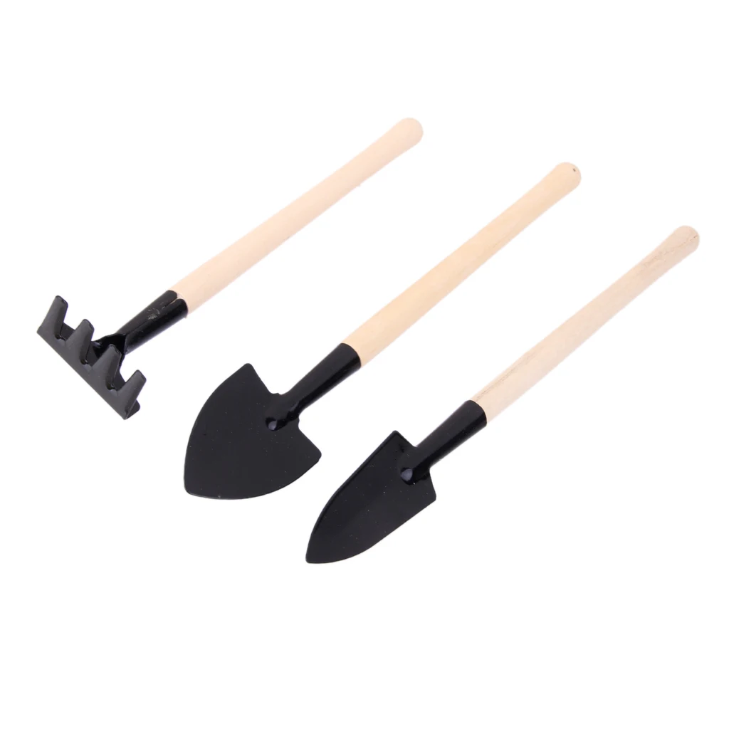 Sets Of 3pcs Kids Mini Garden Tools Shovel Rake Spade Beach Sandbox Toy DIY Flower Vegetable Planting Accessories