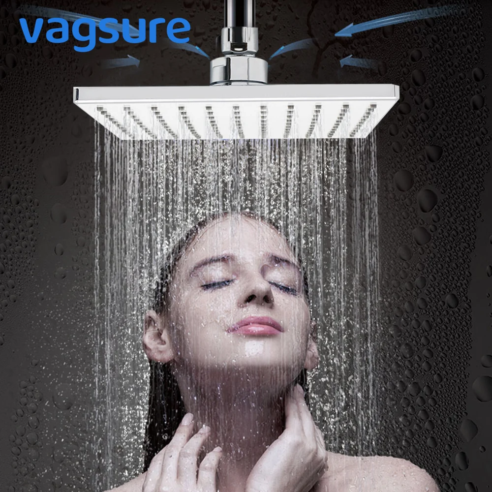 

Square ABS Top Shower Head Jets Shower Room G1/2 External Thread Rainfall Top Sprayer Ceiling Mounted Shower Cabin