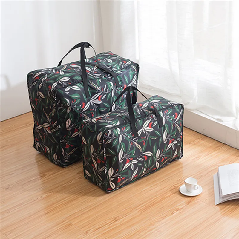 

Travel Bags Floral Print Weekend Bag Organizer Clothes Quilt Finishing Dust Waterproof Bag Space Saver Storage Bags Women