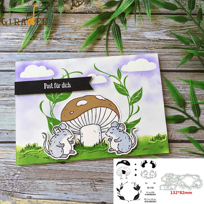 

Mouse Mushroom Metal cutting dies and stamps For Scrapbooking Embossing Decorative Crafts DIY Paper Cards New 2019