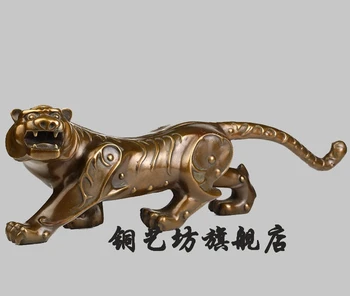 

16" China Bronze Feng Shui Lucky Tiger Blessing Auspicious Statue
