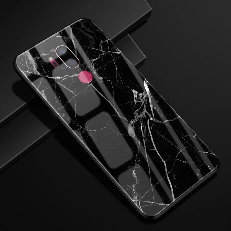 Чехол для LG G7 ThinQ стеклянный задний жесткий чехол телефона LGG7 G710 мягкий бампер