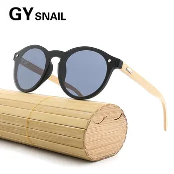 

GYsnail Round Wooden Sunglasses Women Men Colorful Lens Brand Designer Fashion Retro Wooden Sun Glasses For Female Male UV400