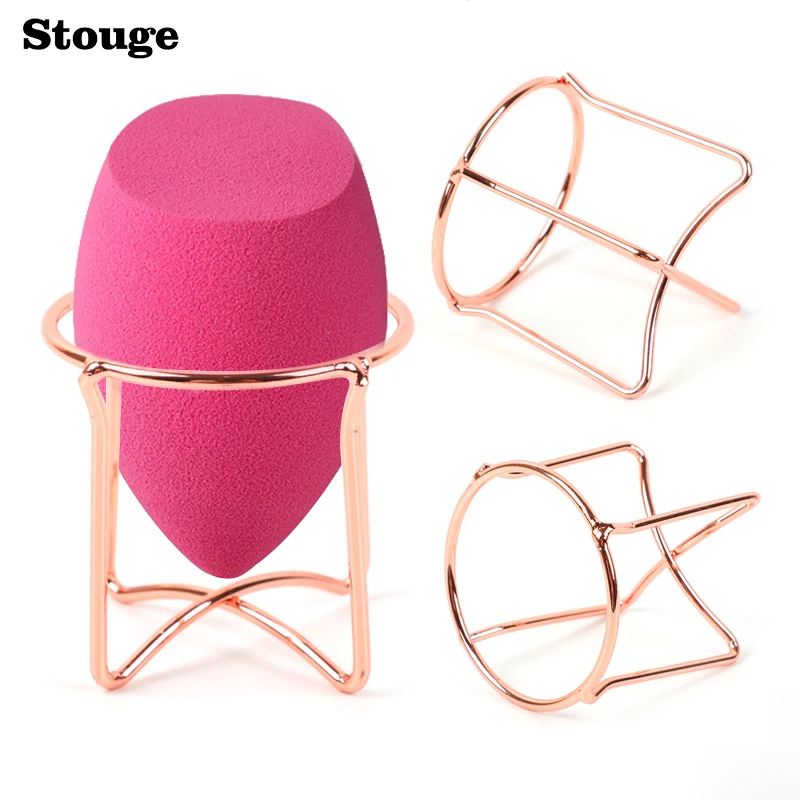 

Stouge 1PC Makeup Powder Puff Rack Cosmetic Sponge Display Drying Stand Holder Carbon Steel Square Base Puff Support Tool