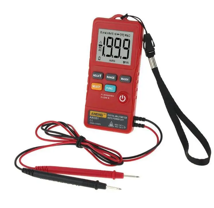 2 цвета Цифровой мультиметр Multimetro DC AC напряжение измеритель тока сопротивление диод температура тестер Амперметр Вольтметр - Цвет: red