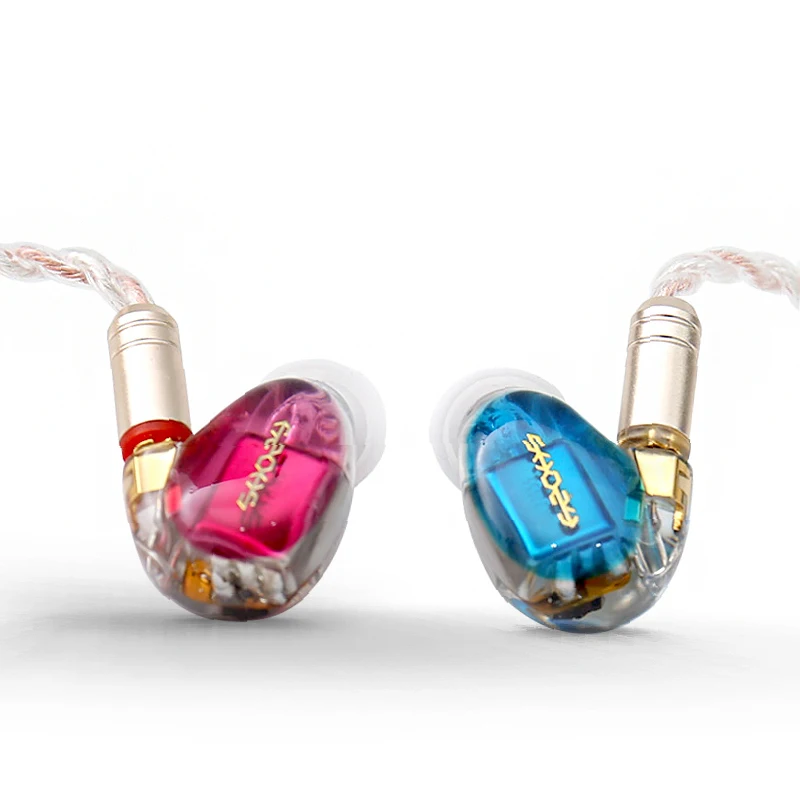 US $158.40 SHOZY NEO CP REDBLUE 3BA Triple Driver Hybrid HIFI INEar Earphone With MMCX Detachable Cable IEM Knowles