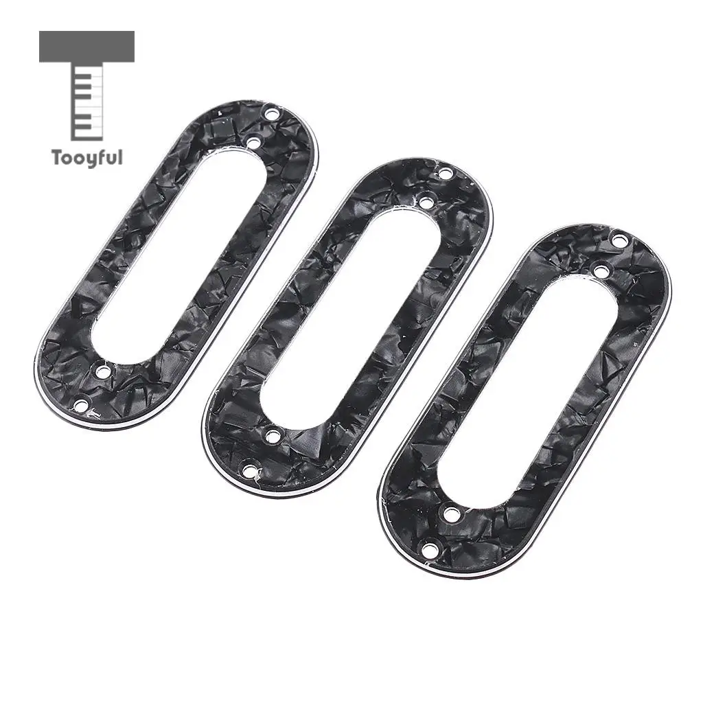 Tooyful 3 Pieces Guitar Single Coil Pickup Mounting Ring for Electric Guitar Parts Accessories