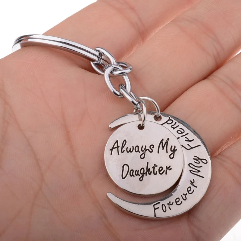 Mother Daughter Heart Charm Pendant Keyring Keychain Key Ring Women