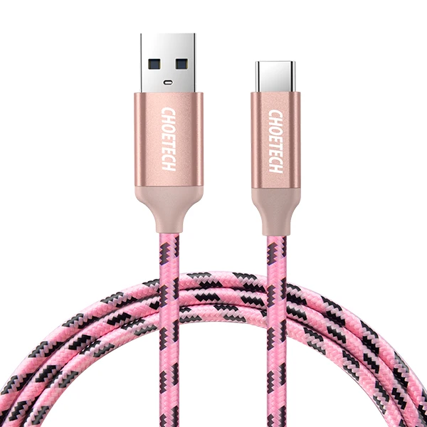 CHOETECH 0,5 м 1 м 2 м usb type-C кабель M Быстрая зарядка Usb 3,0 Usb C кабель для samsung Galaxy S9 S8 USB-C для Xiaomi Redmi huawei - Цвет: Pink