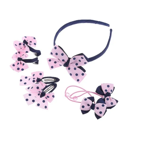

7Pcs/lot Lovely Girls Hair Accessories Headwear Set Printing Dot Bow Children Headbands Multi-style Hair Accessories