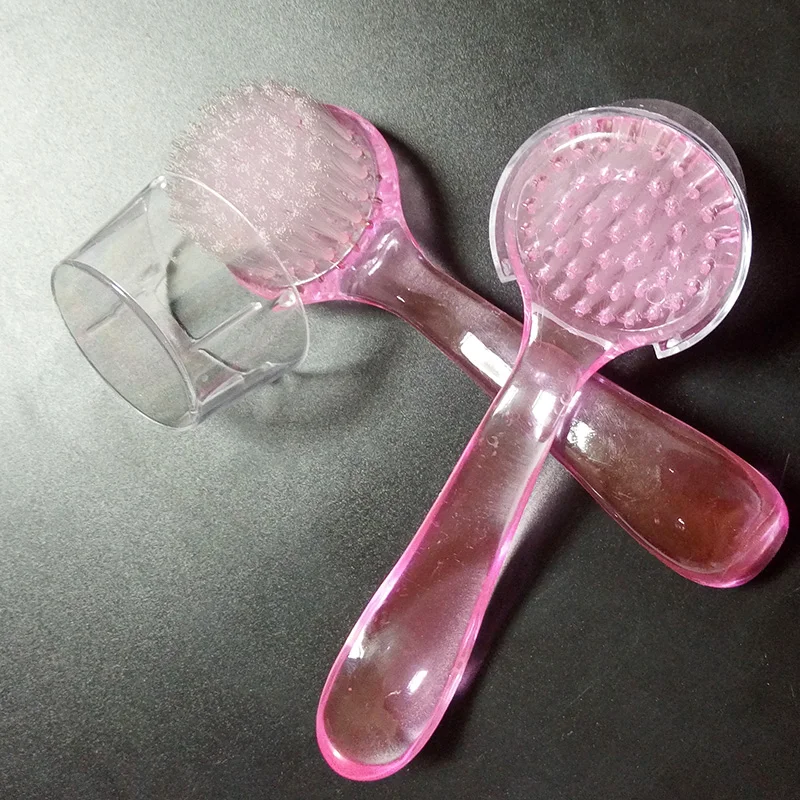 

5pcs Pink Plastic Professional Nail Art Dust Cleaning Brush with Cap Round Head Make Up Washing Brush Manicure Nail Tools
