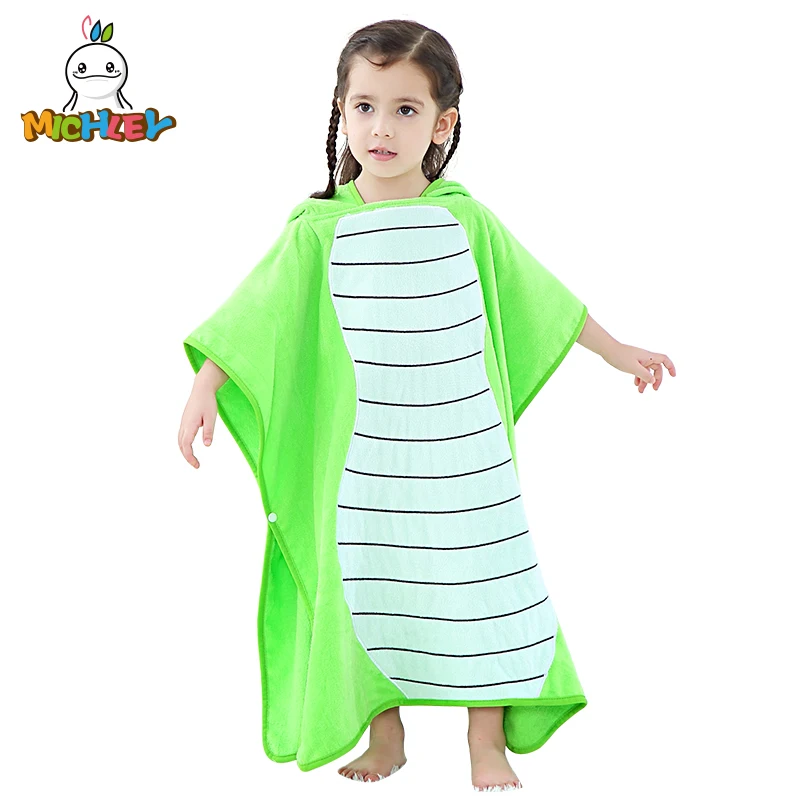 

MICHLEY Baby Cotton Beach Sunscreen Poncho Children Cute Hooded Cartoon Cloak Animal Print Soft Shower Bath Towel Pajamas