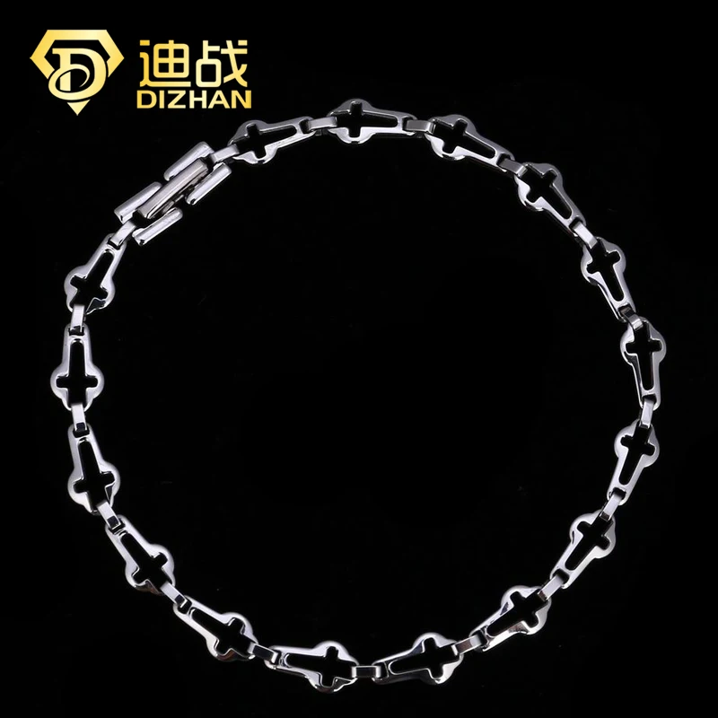 Христианский Иисус ювелирные изделия классический Винтаж Простые выдалбливают Нержавеющая сталь крест Браслеты для Для женщин и Для мужчин ювелирные изделия оптом