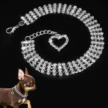 4 ряда, стразы, ожерелье, ошейники для собак, ювелирные изделия, регулируемый ошейник для собак, щенков, ошейник, кольцо на шею с подвеской в виде сердца