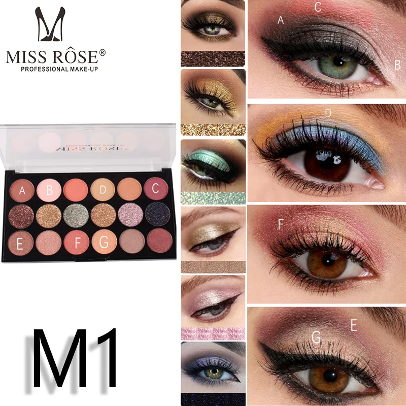 

Miss Rose Eyeshadow Palette 12 Color Glitter Shimmer Matte Eyes Makeup Pigmented Powder Waterproof Eye Shadow Beauty Cosmetic
