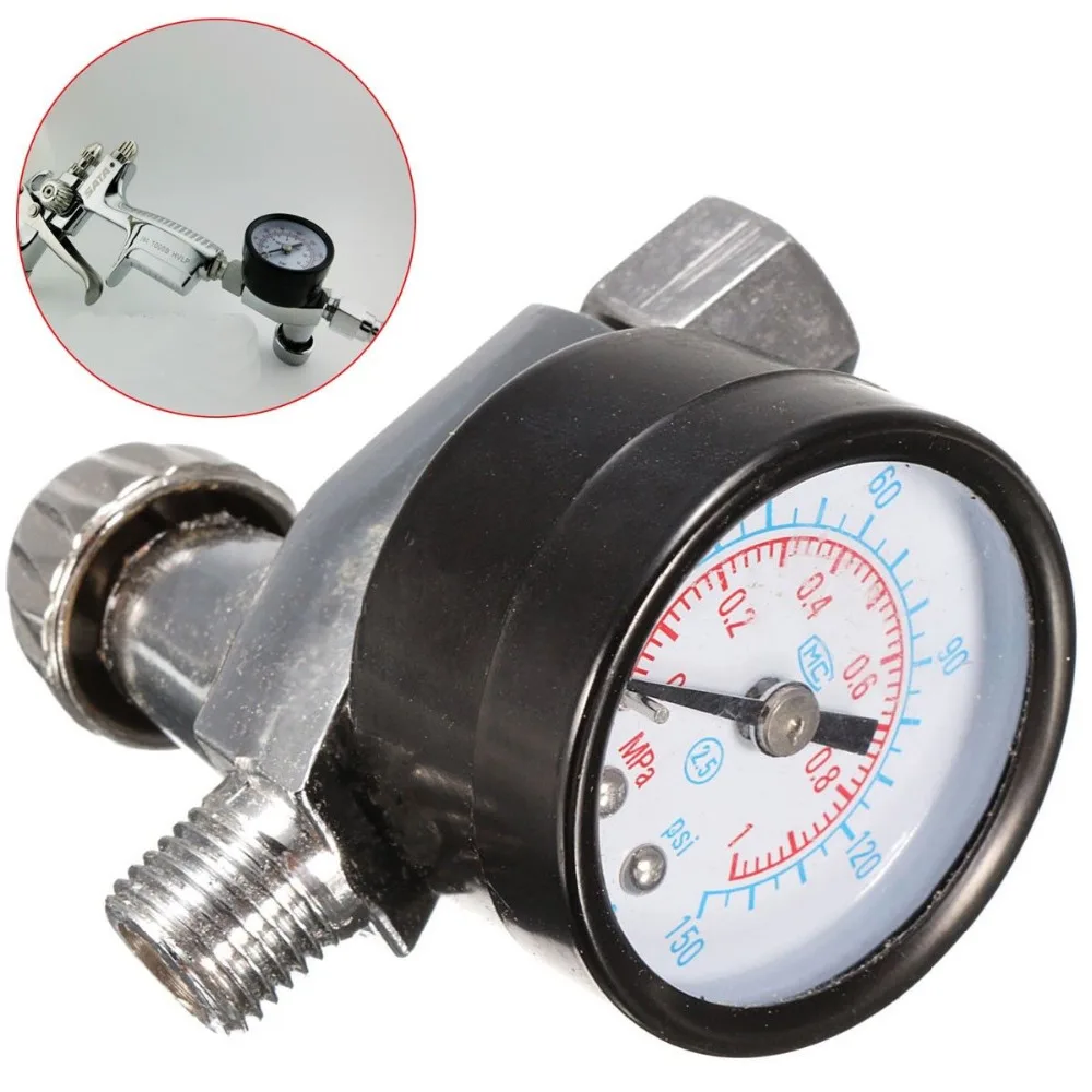 1/4inch Adjustable Mini Air Pressure Regulator Dial Gauge HVLP Spray Gun Pneumatic Air Tools Airbrush Accessories adjustable miter gauge angle plate ruler table saw guide miter gauge woodworking tools replacement accessories for carpenter