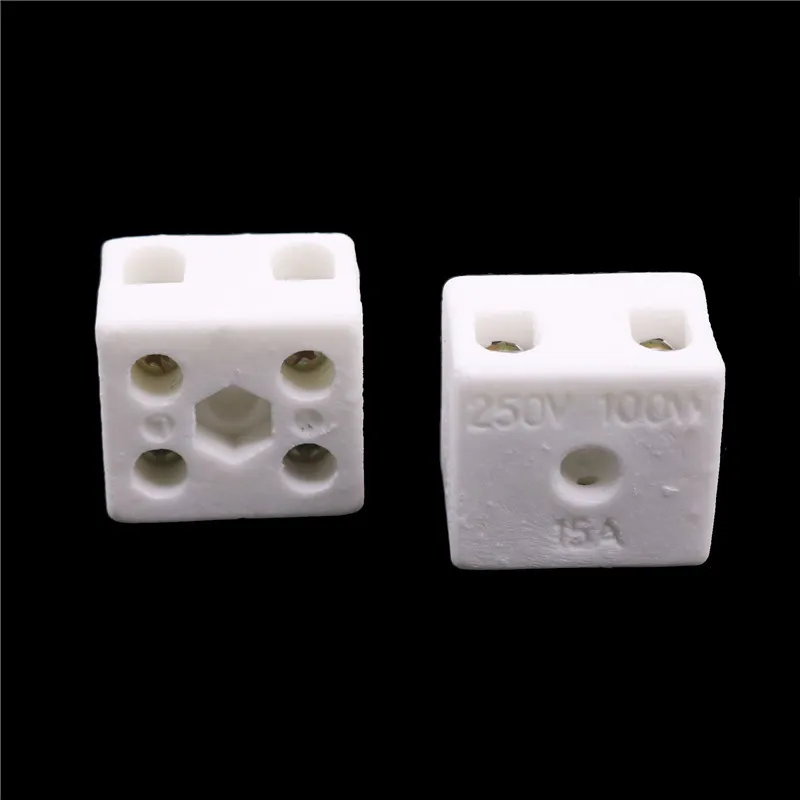 2 Pcs Ceramic Post Terminal Blocks 15A 250V Home Improvement Electrical Equipment Supplies Connectors Terminals Connectors