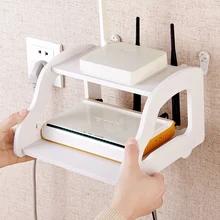 

vanzlife sitting room routers organising frame hollow out double set-top box Router storage rack modeling wall shelf