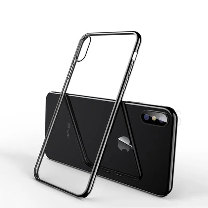 Роскошный чехол для телефона из ТПУ iphone XS XR Max мягкий прозрачный силиконовый 5 5S SE 6