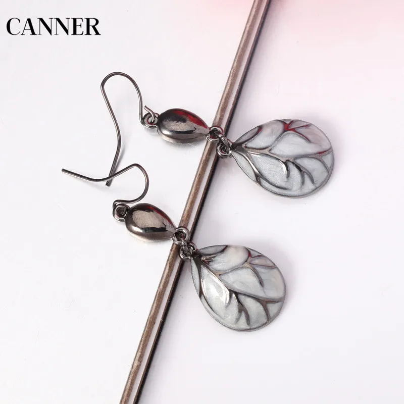 

Canner Natural Stone Charm Small Earrings Women Navy Green White Metal Dangle Earring For Women Wedding Accessories
