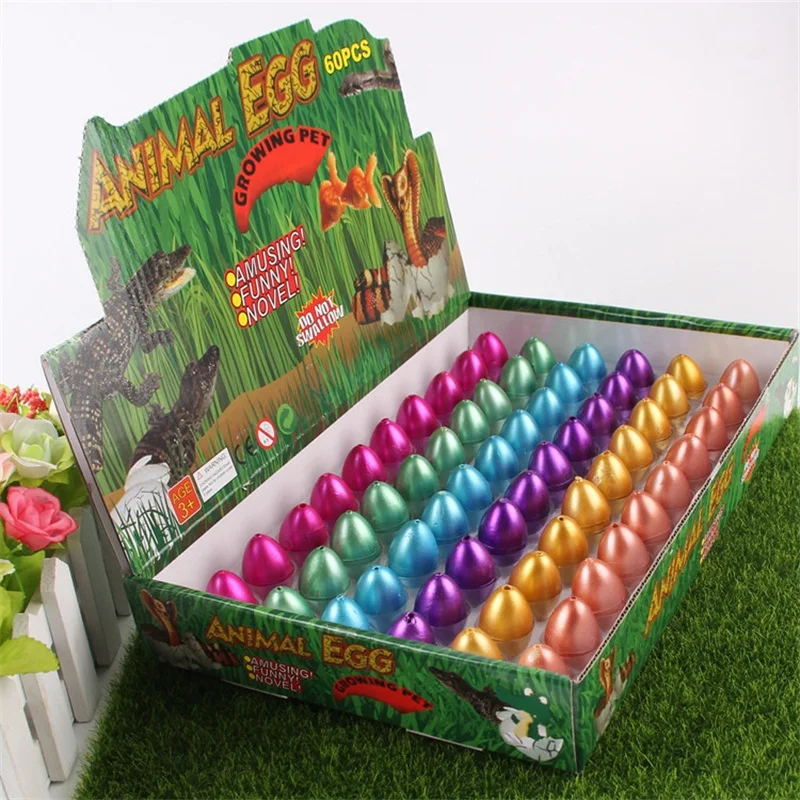 

60pcs Cute Magic Hatching Growing Dinosaur Eggs Multicolor Add Water Kids Toy Educational Toys for Children 60 in 1 Gifts Egg