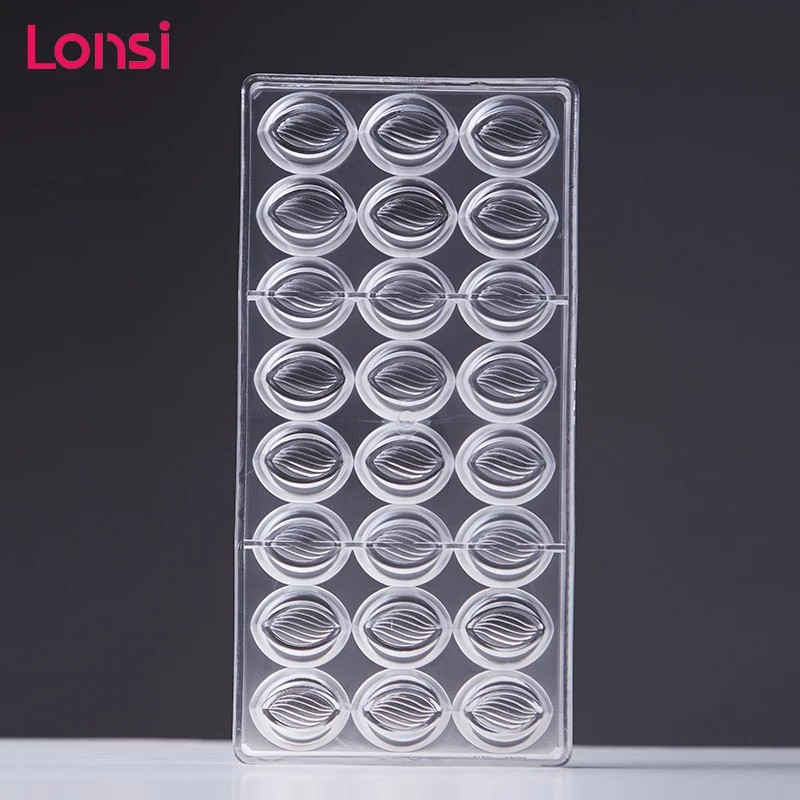

LONSI Clear Hard Chocolate Maker,Polycarbonate,PC 24 Almond Shape Mould,Candy Mold,Plastic Mold for Chocolate,Festival Gift
