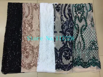 

New design french Net Lace sequins JRB-11920 Embroidered African Guipure French Lace Fabric