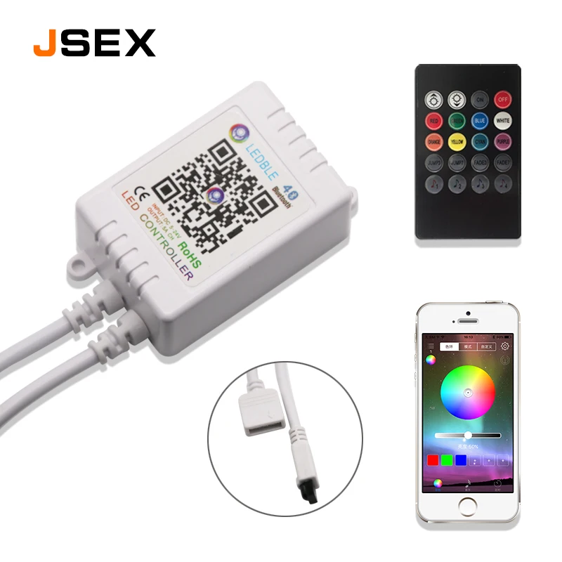 

Music Led Controller For LED Strip RGB Bluetooth Controller IR Remote Control 5V 12V 24V DC Mini LED RGB Controller Led Lighting