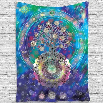 

New Wisdom Tree Colorful Wall Decorative Tapestry Plus Long 200x148cm Hanging Cloth Craft Outdoor Pinic Mat Beach Towel Yogo Pad