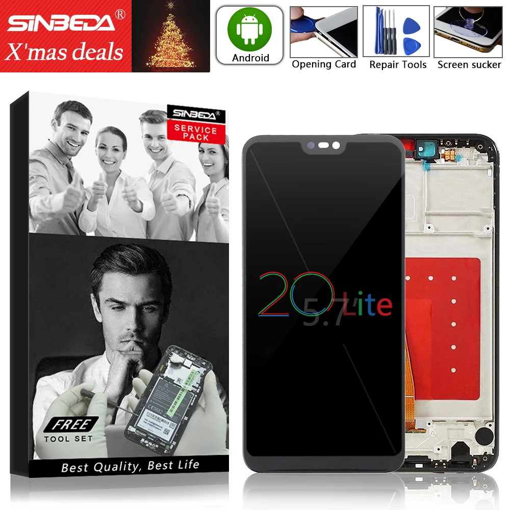 

5.84"Sinbeda For HUAWEI P20 Lite LCD Display Touch Screen with Frame Digitizer For HUAWEI P20 Lite Display ANE-LX1 -LX3 Nova 3E@