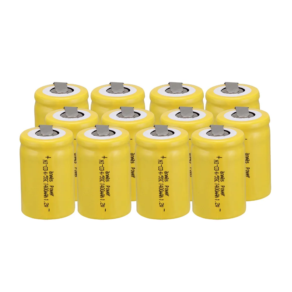 Anmas power! 13 шт. Ni-Cd 4/5 SubC Sub C аккумуляторная батарея 1 2 в 1400 мАч с Tab 3 см x см-Tab желтого