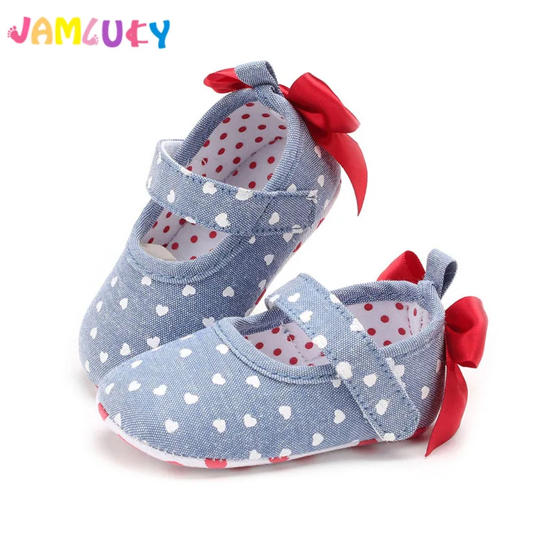 Baby Girl Shoes First Walkers Spring Big Bow Red Heart Baby Footwear