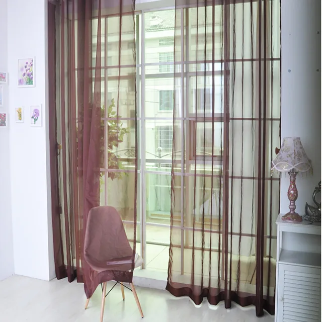 1 pz Colore Puro di Tulle Porta Tenda di Finestra Drappo Pannello Sheer Sciarpa 1 pz Colore Puro di Tulle Porta Tenda di Finestra Drappo Pannello Sheer Sciarpa