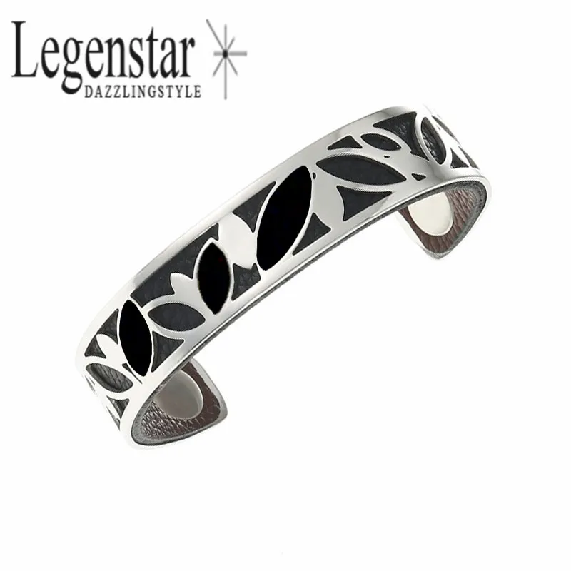 

Legenstar Leaf Enamel Bracelet For Women Hollow Stainless Steel Bracelet Manchette Cuff Bangle Interchangeable Leather Pulseiras