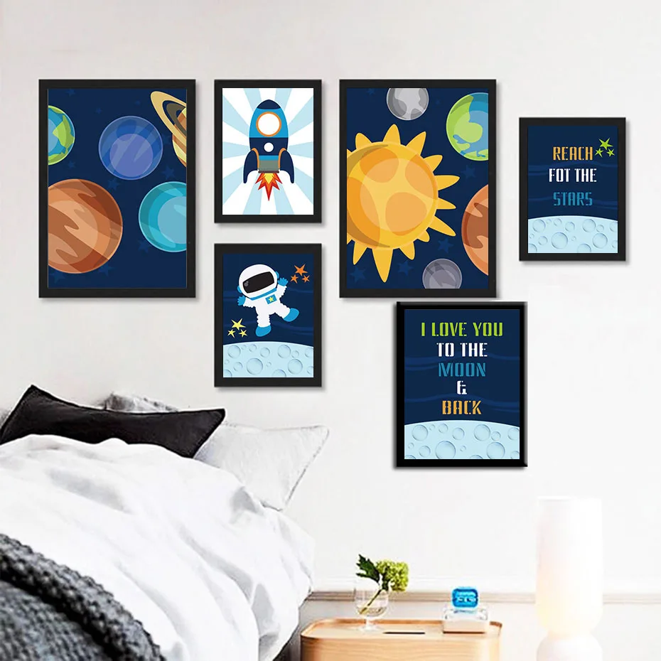 

Nordic Style Canvas Painting Printed Home Decoration Outer Space Universe Wall Artwork Modular Pictures Posters For Living Room