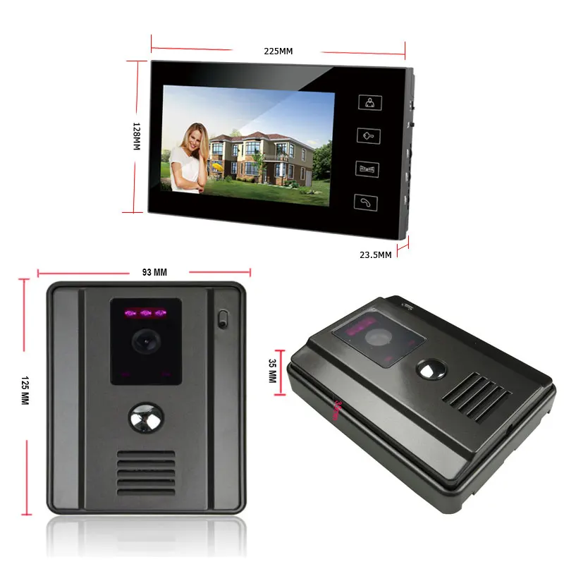7 дюймов сенсорный ключ ЖК беспроводной WiFi сеть приложение Смарт видео телефон двери HD 700TVL 110 широкоугольный ИК камера видеодомофон дверной звонок