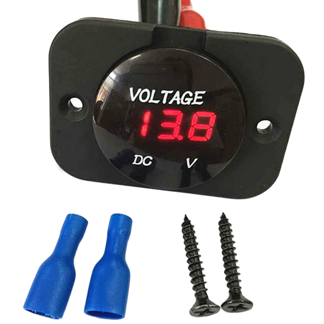 

Round Waterproof Auto Boat Car Motorcycle DC12V-24V LED Panel Mini Digital Volt Voltage Meter Tester Monitor Display Voltmeter